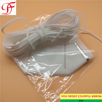 Factory Elastic White 3mm 5mm Flat Round Face Mask Elastic Rope Earloop for KN95/N95/Respirator/Face Mask/FFP2 Mask/3 Layers Disposable Mask/Surgical Mask